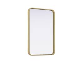 Elegant Decor - Contour Metal Rectangle Mirror 20x30 - Brass