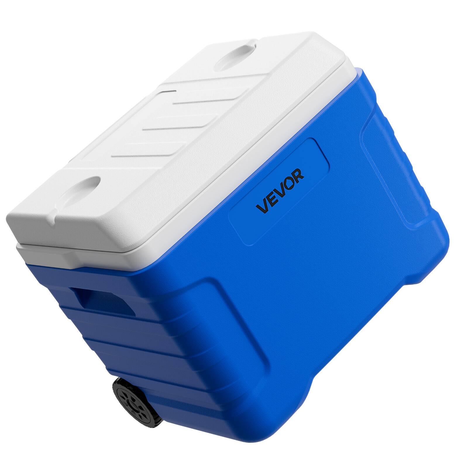 Alt View 5. VEVOR - Hard Cooler, 45QT Portable Rolling Cooler with Wheels, Leak-Resistant Coolbox Keeps Contents Cool for 48 Hours - White;Blue.