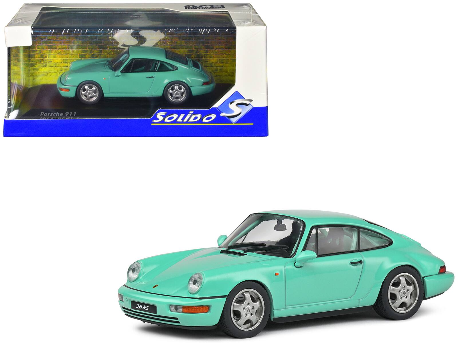 Porsche 911 (964) RS Clubsport 1/43 Diecast Model Car by Solido - Mint Green