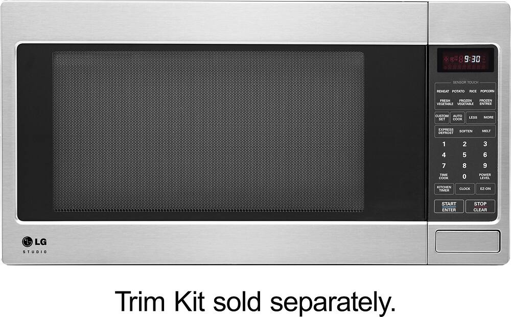 Front. LG - 2.0 Cu. Ft. Full-Size Microwave - Stainless steel.