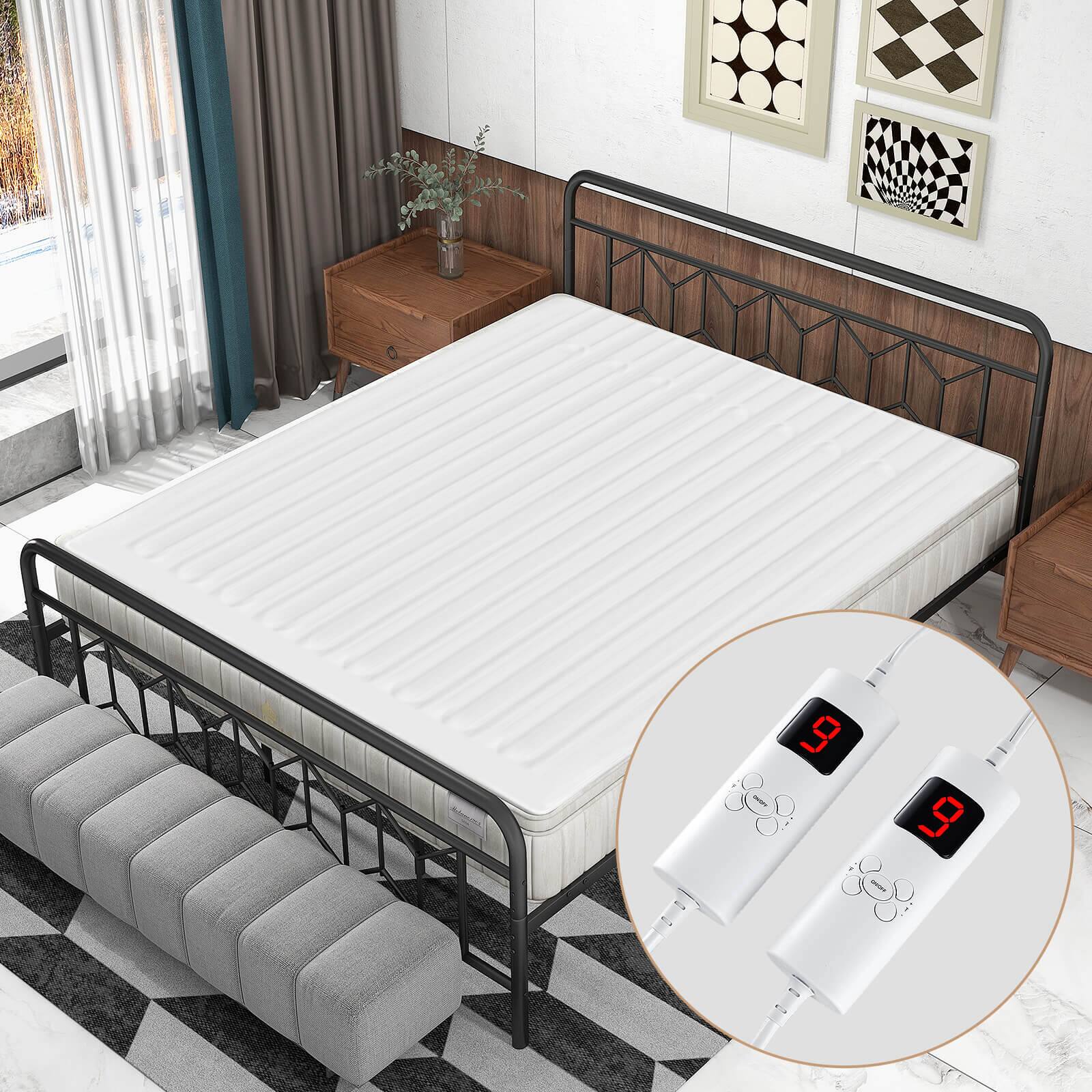 Alt View 1. Costway - Costway 80" x 60" Heated Mattress Pad Queen Size Machine Washable Electric Bed Warmer - White.