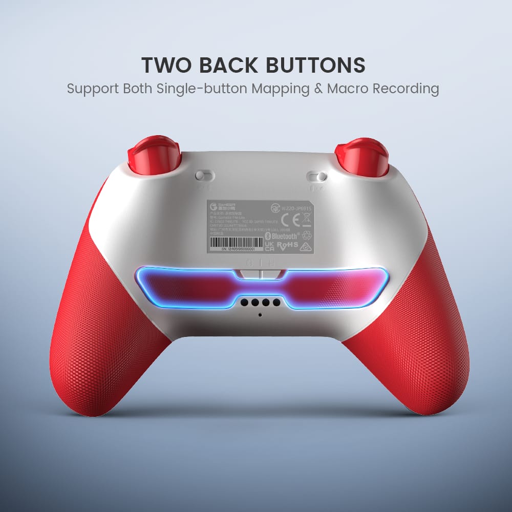 Two Back Buttons Support Both Single-button Mapping & Macro Recording.