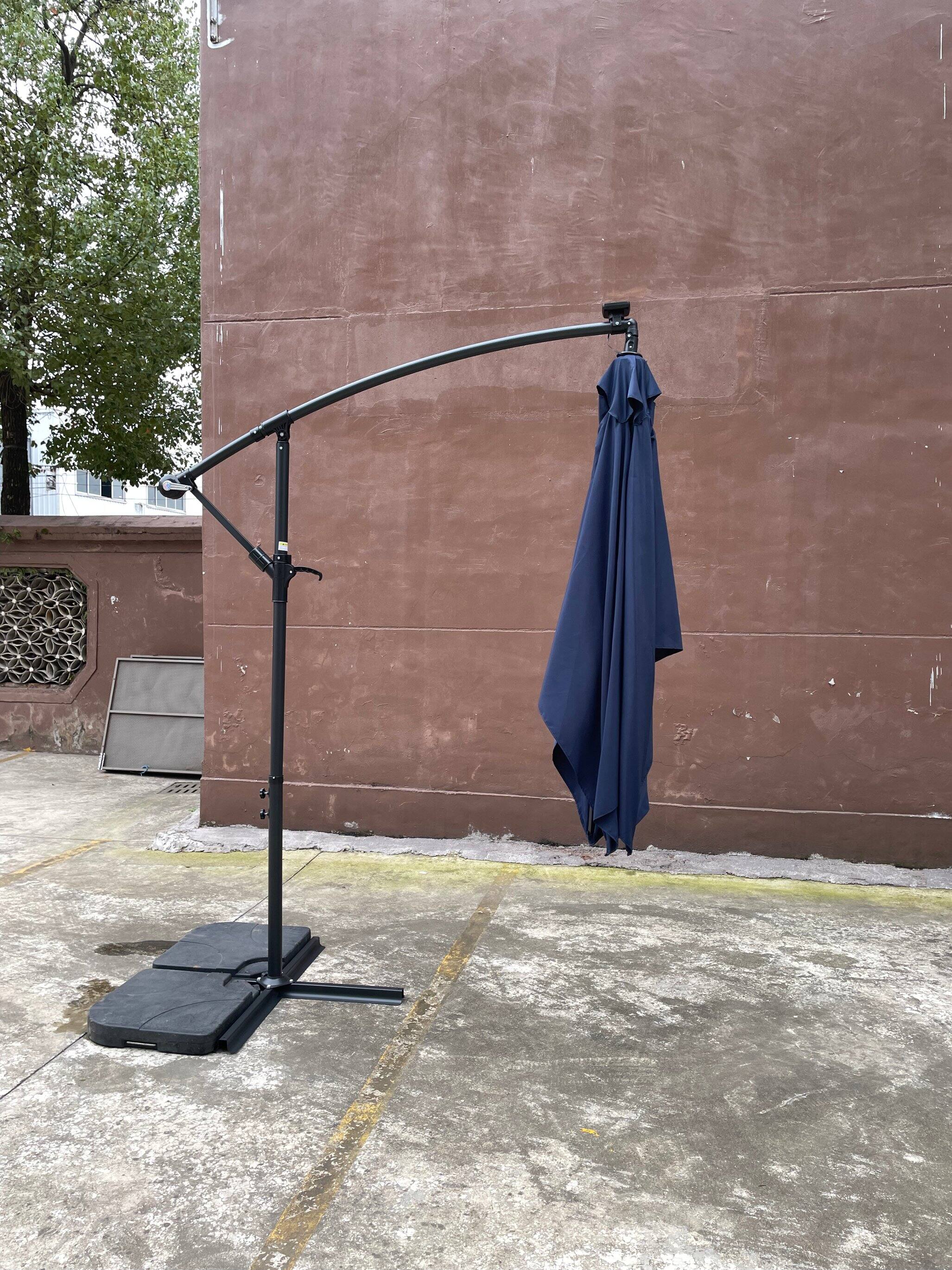 Alt View 5. Loheer - Loheer Square Solar Patio Umbrella LED Lighted Sun Shade Waterproof Market Umbrella with Crank and Cross Base.