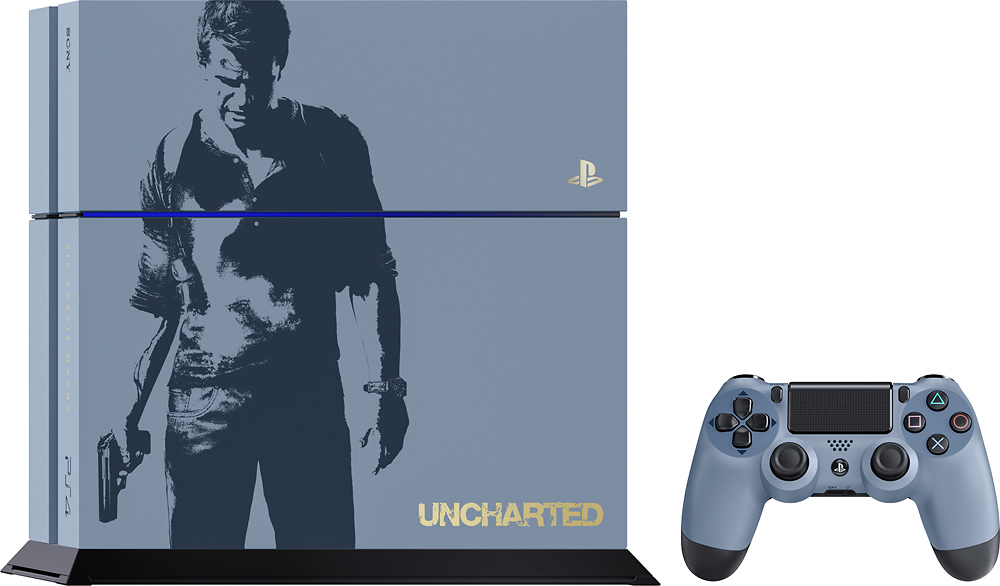 Best Buy: Sony PlayStation 4 Console Edition Uncharted 4 Gray Blue with Custom Screened Artwork 3001068