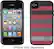 Front Standard. Speck - FabShell Burton Case for Apple® iPhone® 4 and 4S - FadeStripe Red/Black.