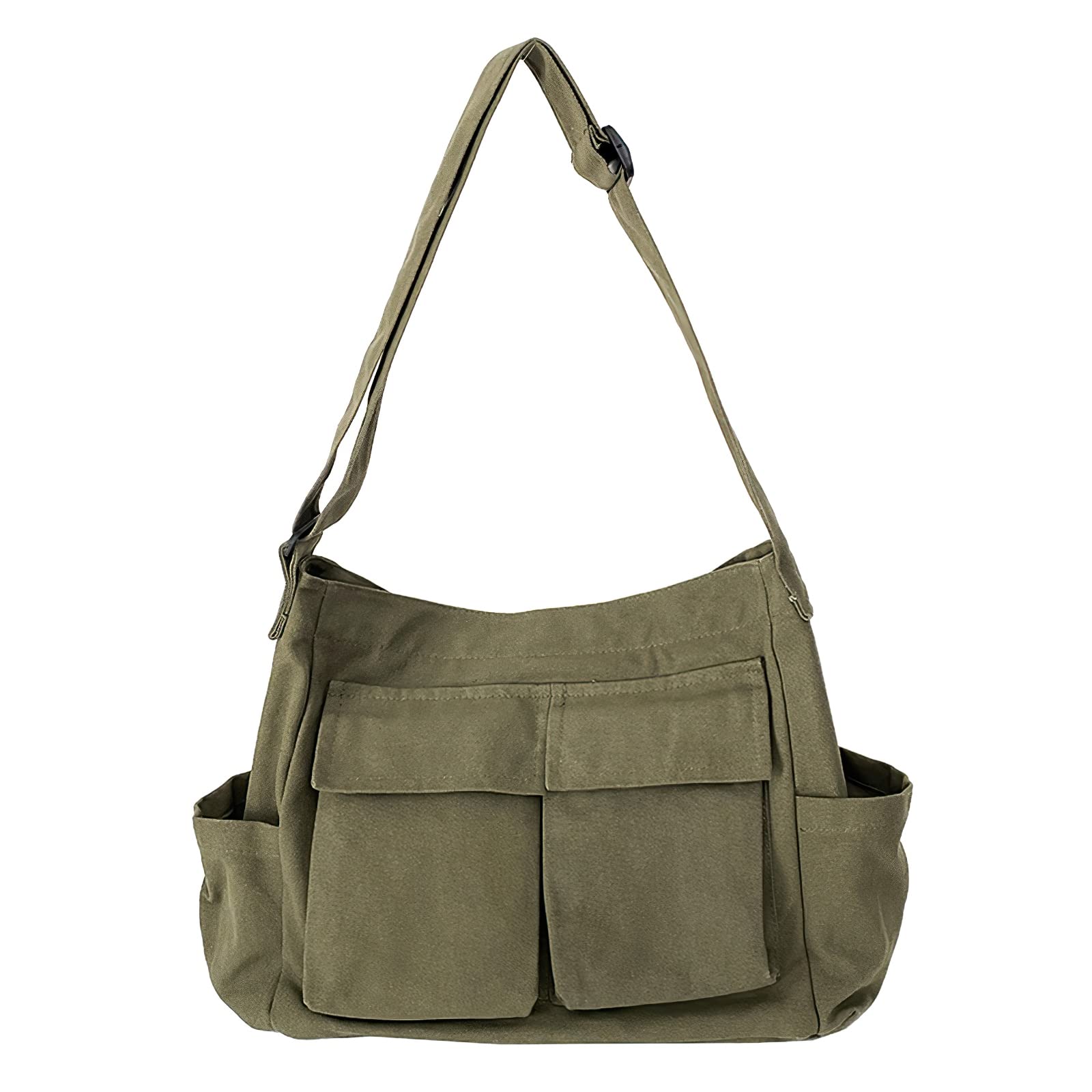 Front. Auledio - Women's School Messenger Bags, Large Capacity Shoulder Ladies Large Capacity Retro Handbag - Green.