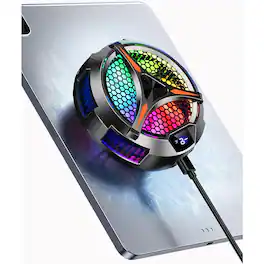 ACJPR - Magnetic Tablet Cooler for iPad, Surface Pro, Samsung Tab, and Steam Deck with LED Temperature Monitor for Gaming and St - Black