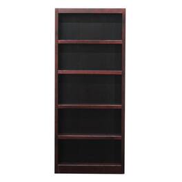 Concepts in Wood - Single Wide Bookcase 5 Shelves Cherry Finish - Red