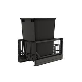 Rev-A-Shelf - Single Pullout 35 qt. Kitchen Trash Can, Soft-Close, 5349-15DM18-118 - Black