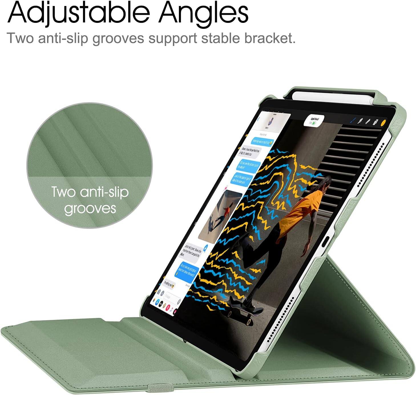 Adjustable Angles  
Two anti-slip grooves support stable bracket.  
Two anti-slip grooves