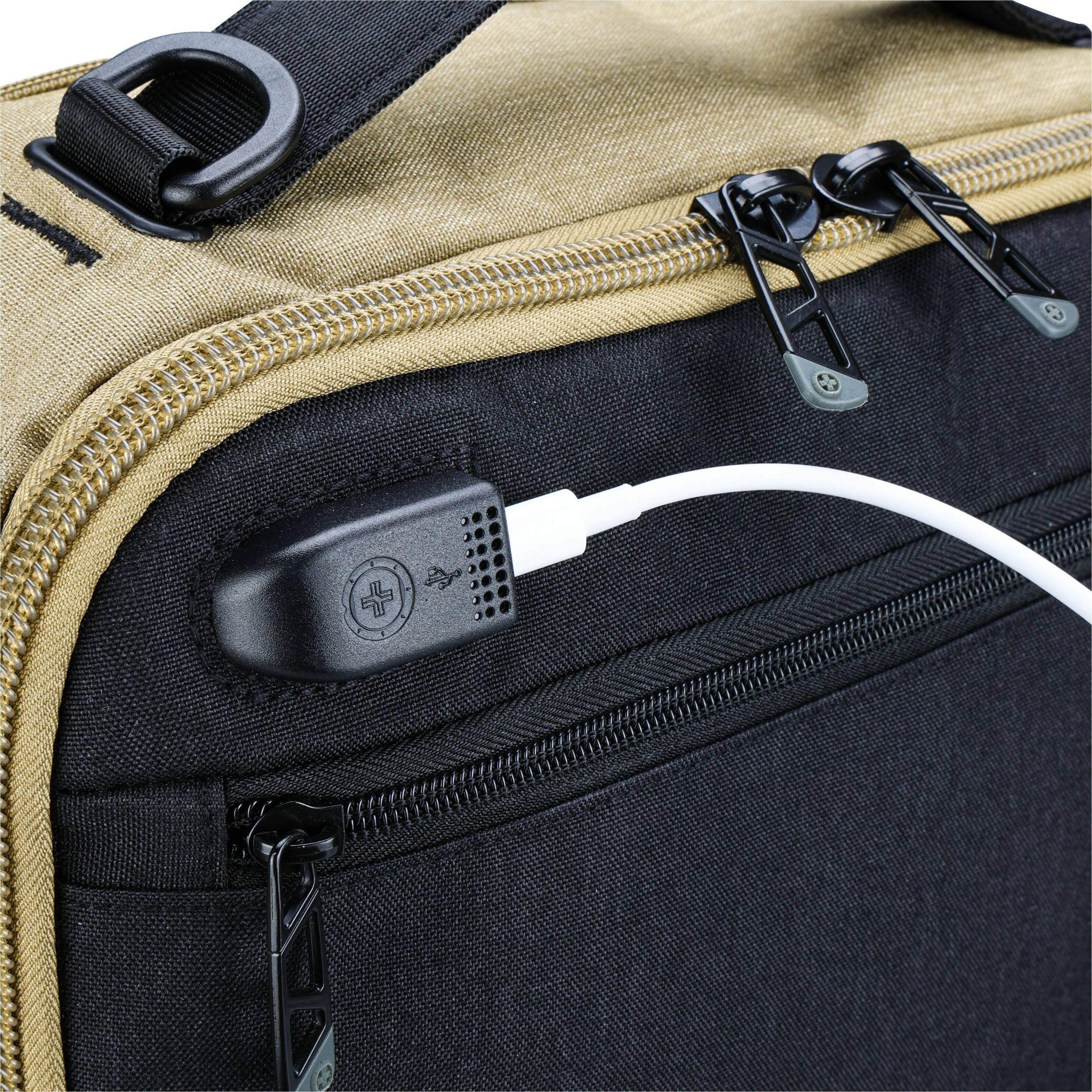 Alt View 28. Swissdigital Design - BERG Hybrid TSA-Friendly Briefcase With USB Charging Port  RFID Protection and Fits Up to 16″ Laptop - Dark Khaki.