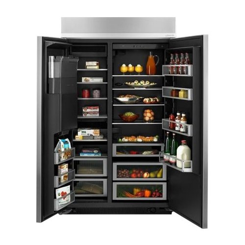 JennAir – 29.5 Cu. Ft. Side-by-Side Built-In Refrigerator – Stainless steel