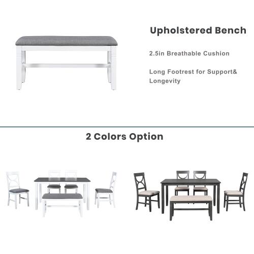 Upholstered Bench  
2.5in Breathable Cushion  
Long Footrest for Support & Longevity  
2 Colors Option