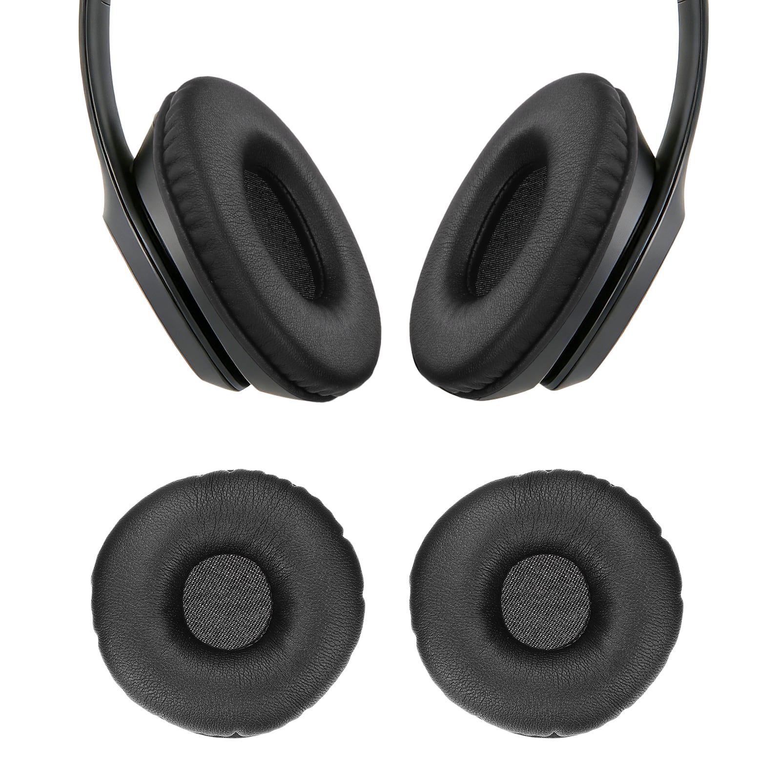 Unique Bargains - 2pcs Universal Wireless Ear Pads Replacement Cushions 2.8 Inch Soft High Density for Headphones Gaming - Black