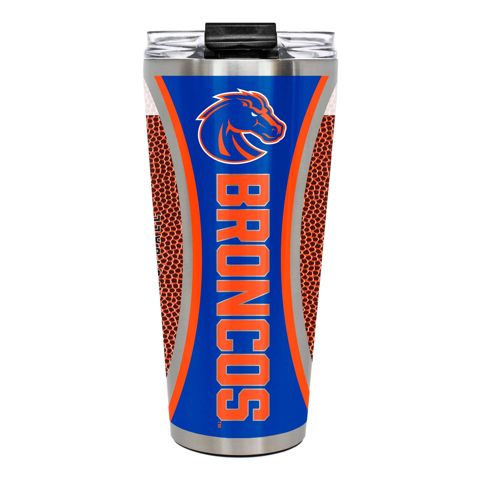 Front. Great American Products - Boise State Broncos 32oz. Big Slim Game Ball Travel Tumbler - Brown.