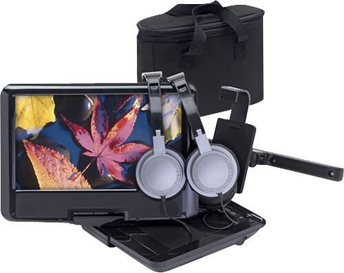 Front Standard. Audiovox - Bundle 9" TFT Portable DVD Player with Swivel Screen - Black.