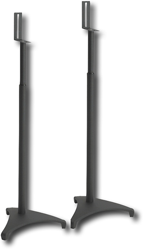 Angle View: Sanus - 28" to 42" Adjustable Height Speaker Stands for Satellite Speaker (2-pack) - Black