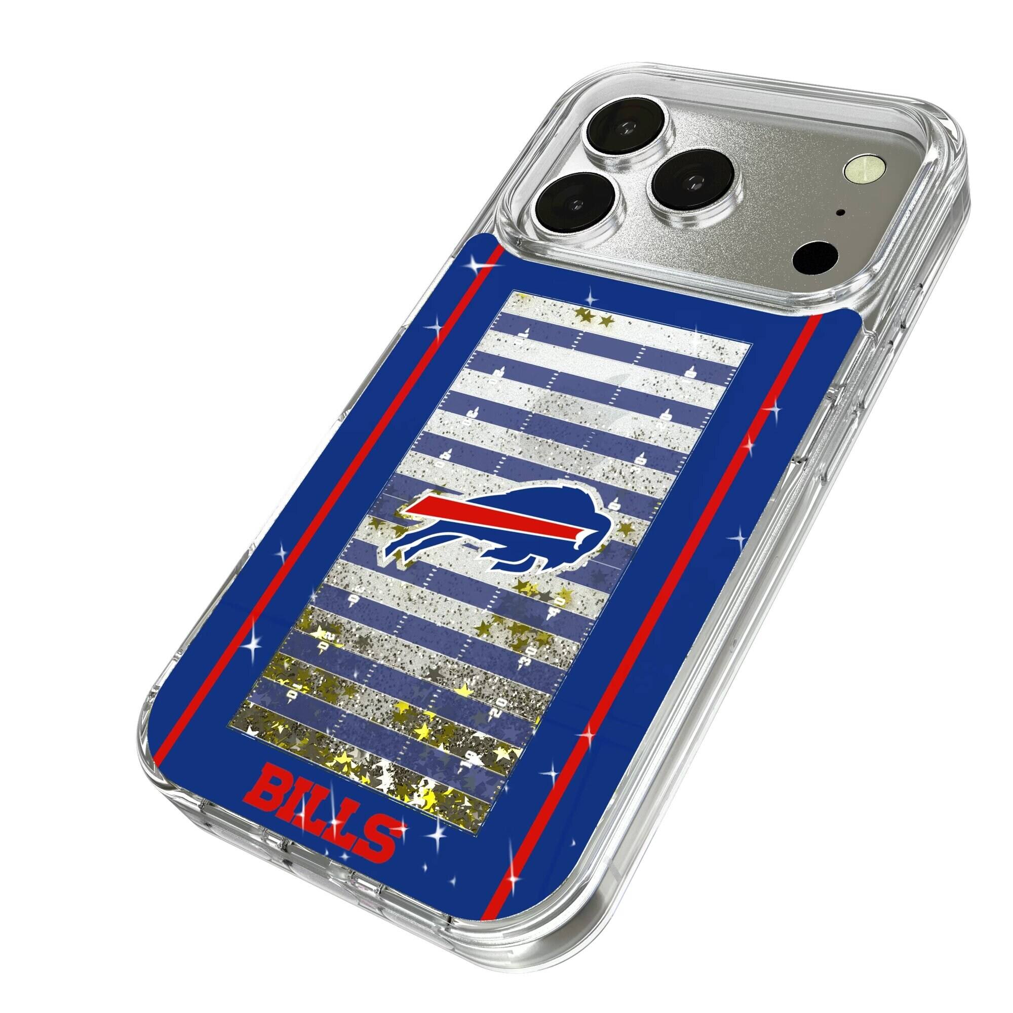 Alt View 1. Keyscaper - Buffalo Bills iPhone Field Design Glitter Case - 15 Pro Max - Multicolor.