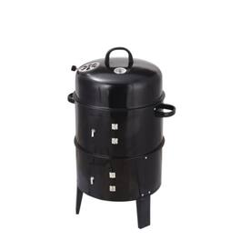 MOOSOO - Outdoor Double-Layer Grill, Charcoal Wood Fired Braising and Smoking Stove - Black