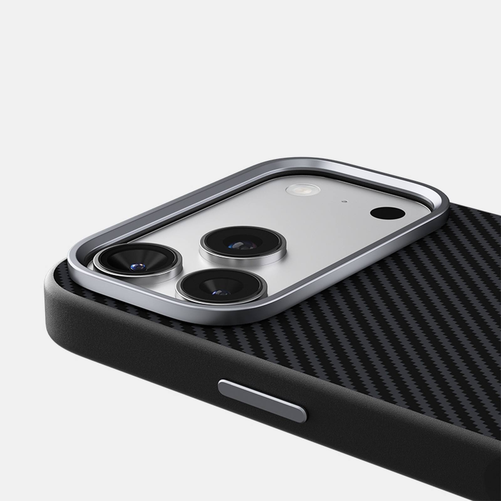 Alt View 1. Dteck - Carbon Fiber Texture Magnetic Case for Apple iPhone 17 Pro, Shockproof Slim Protective Cover with Metal Camera Ring - Black.