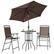 Front. Outsunny - Outdoor Table and Chairs with Umbrella Set - Brown.