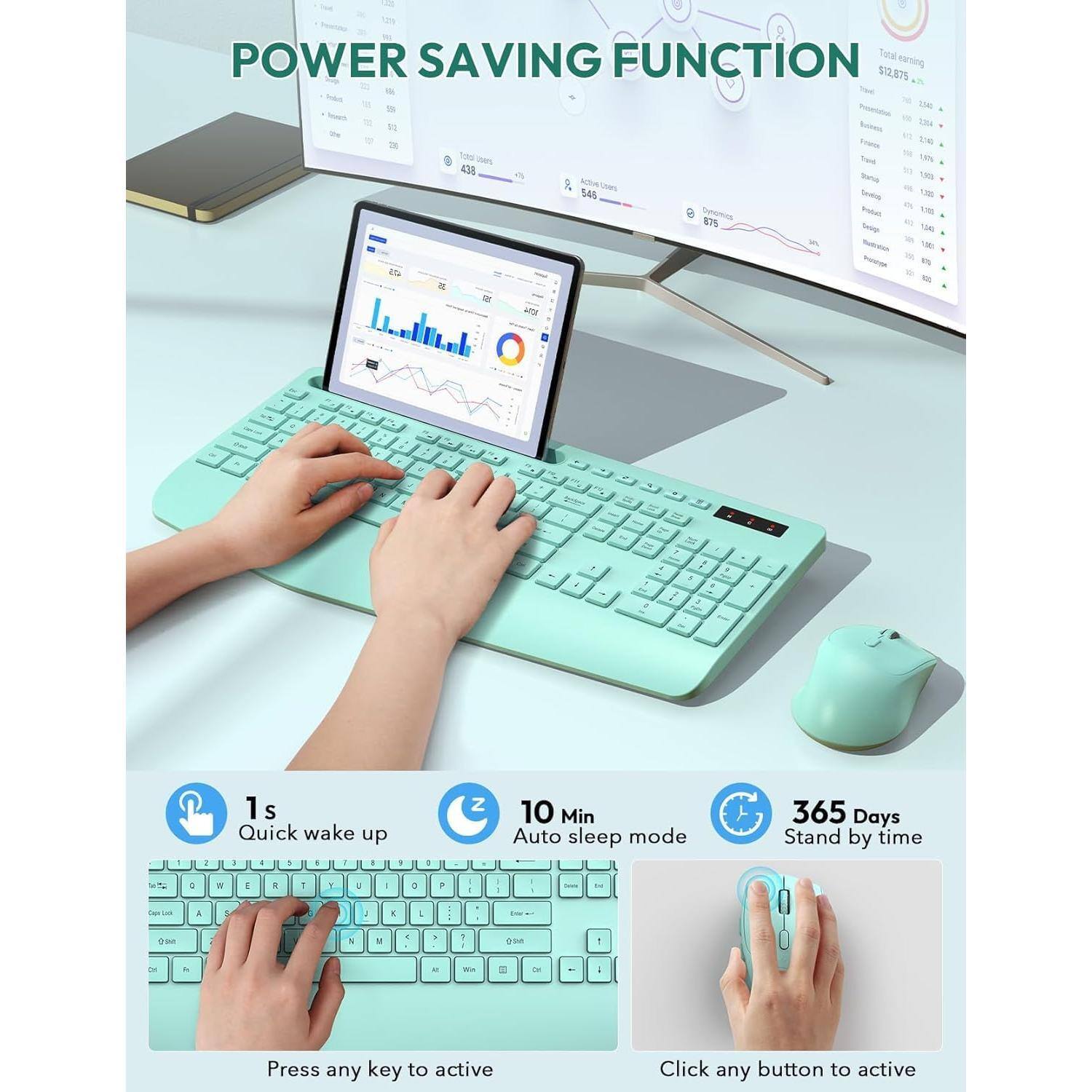 **POWER SAVING FUNCTION**

- **1s Quick wake up**
  - Press any key to active

- **10 Min Auto sleep mode**
  - Click any button to active

- **365 Days Stand by time**

**Total earning $12,875**

**Actual Users 548**

**Dynamic 875**