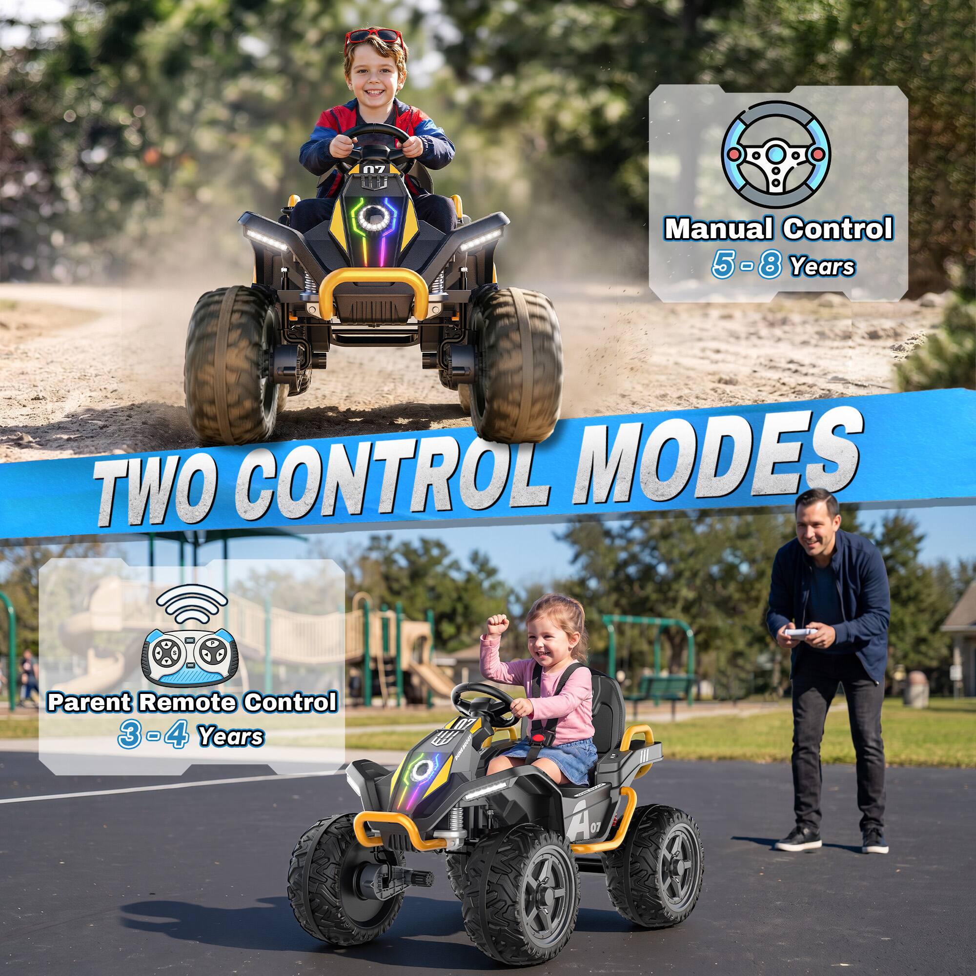 ANPABO 24V Kids Electric ATV – Ride On with Remote Control, 2WD/4WD ...