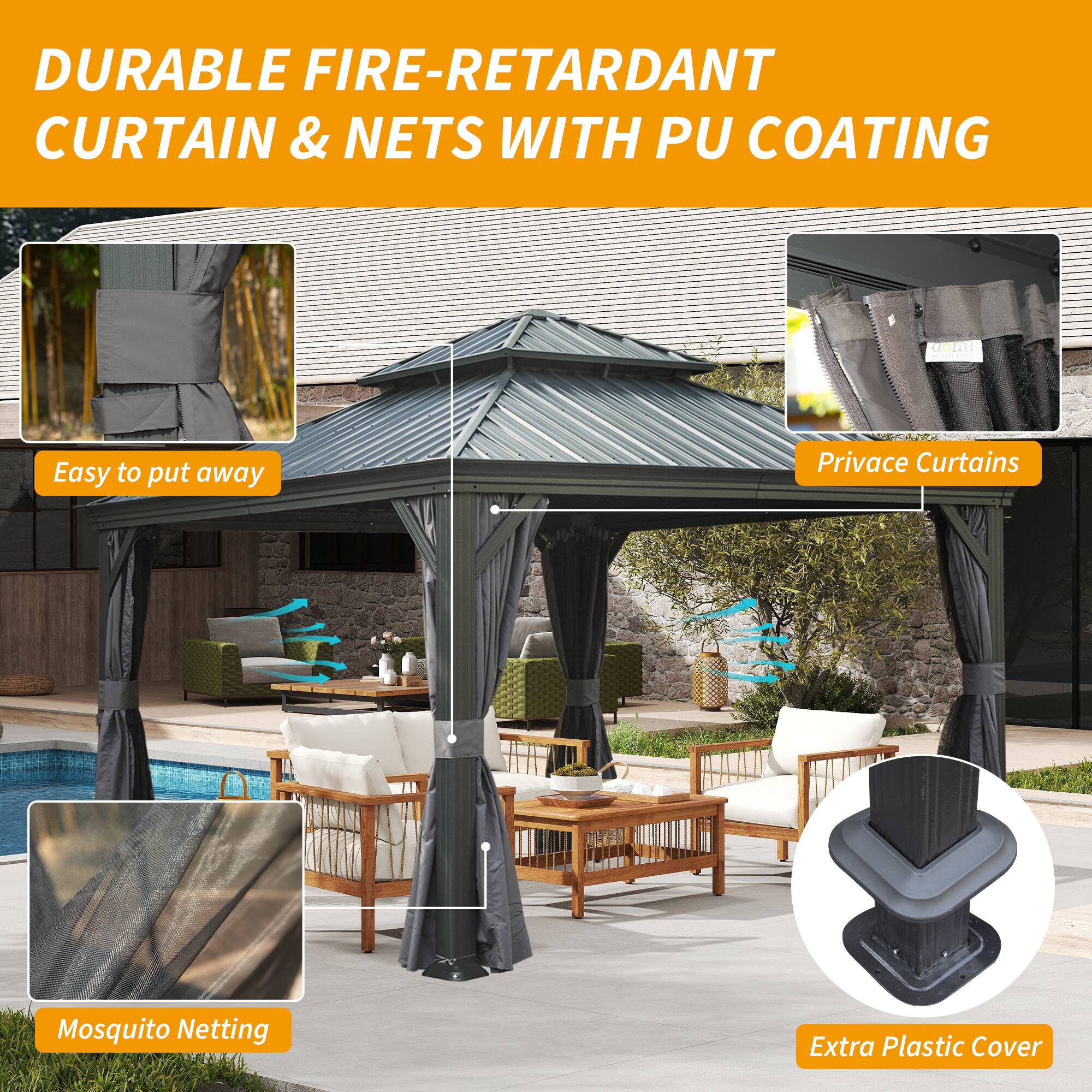 DURABLE FIRE-RETARDANT CURTAIN & NETS WITH PU COATING

- Easy to put away
- Privacy Curtains
- Mosquito Netting
- Extra Plastic Cover