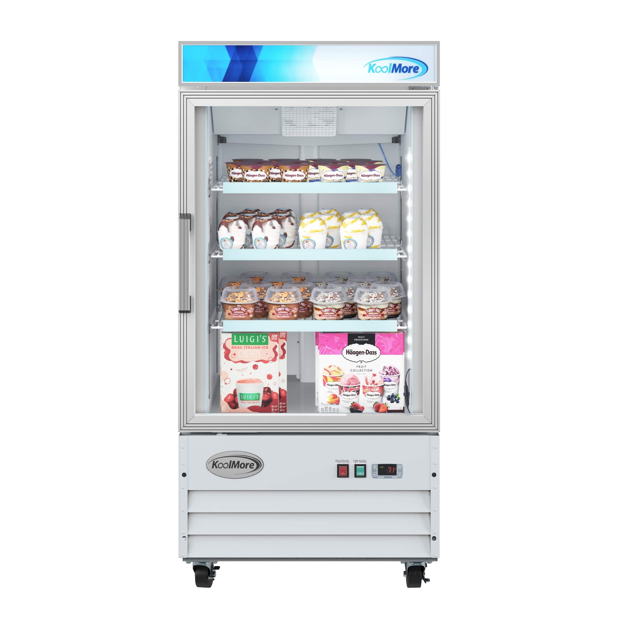 Koolmore - 26 in. 1-Door Commercial Display Merchandiser Freezer 9 cu. ft. (MDF-1GD-9C-WH) - White