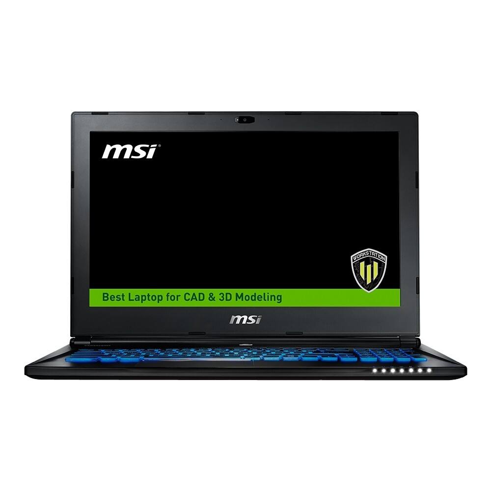 Front. MSI - WS60 6QI-237US 15.6" Laptop - Intel Core i7 - 8GB Memory - 1TB Hard Drive - Aluminum Black.