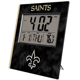 Keyscaper - New Orleans Saints Cross Hatch Digital Desk Clock - Multicolor