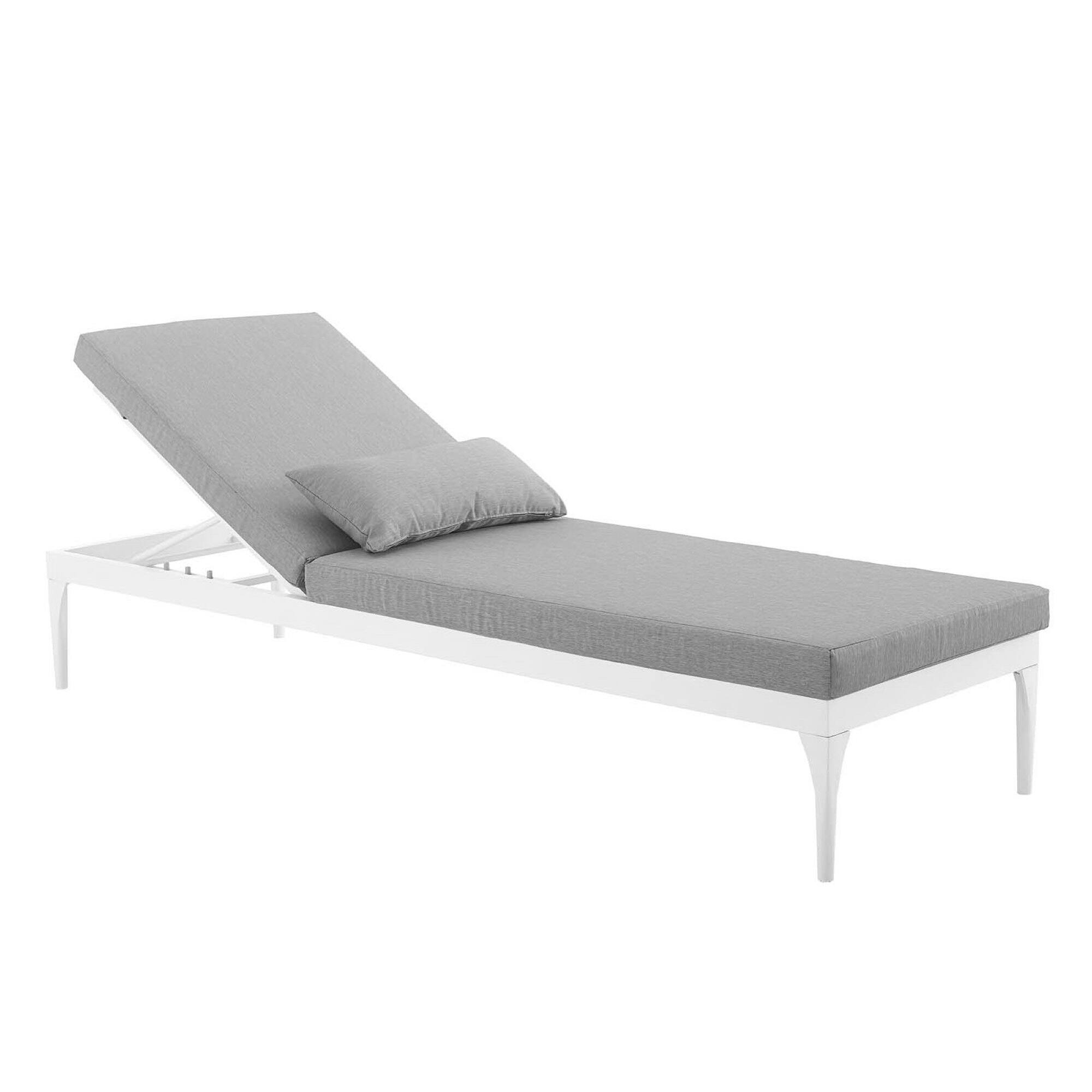 Alt View 2. Modway - Perspective Cushion Outdoor Patio Chaise Lounge Chair by Modway - White Gray.