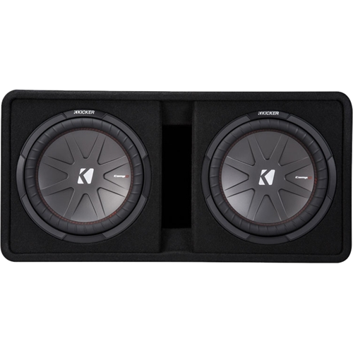 KICKER - CompR Dual 12 Dual-Voice-Coil 2-Ohm Subwoofers with Enclosure - Black was $429.99 now $322.99 (25.0% off)