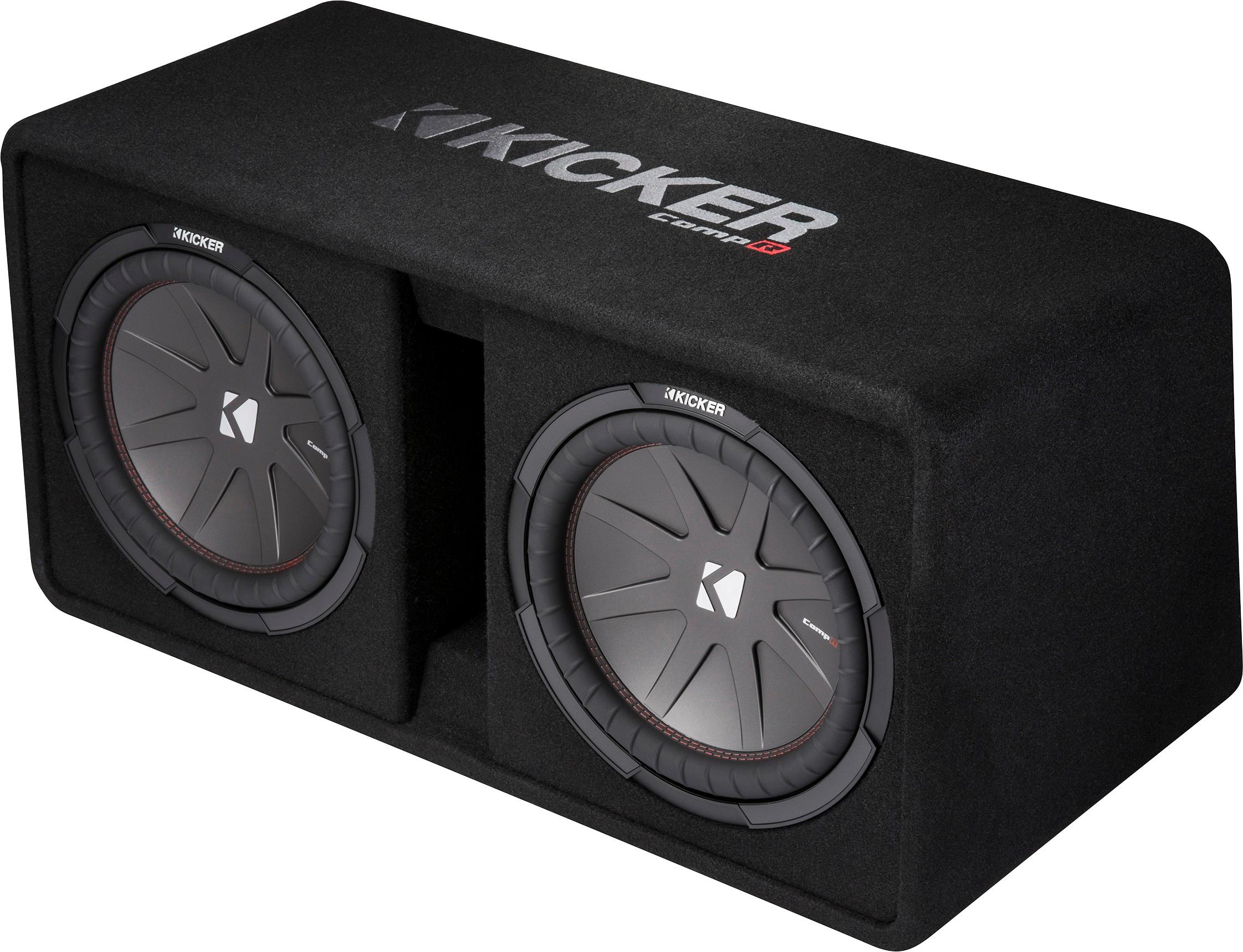 Kicker Compr Dual 12 Dual Voice Coil 2 Ohm Subwoofers With Enclosure Black 43dcwr122 Best Buy