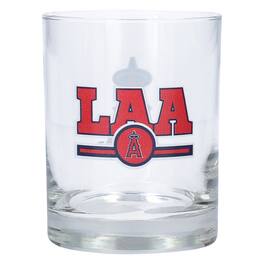 Logo Brands - Los Angeles Angels Letterman 14oz. Rocks Glass - Multicolor