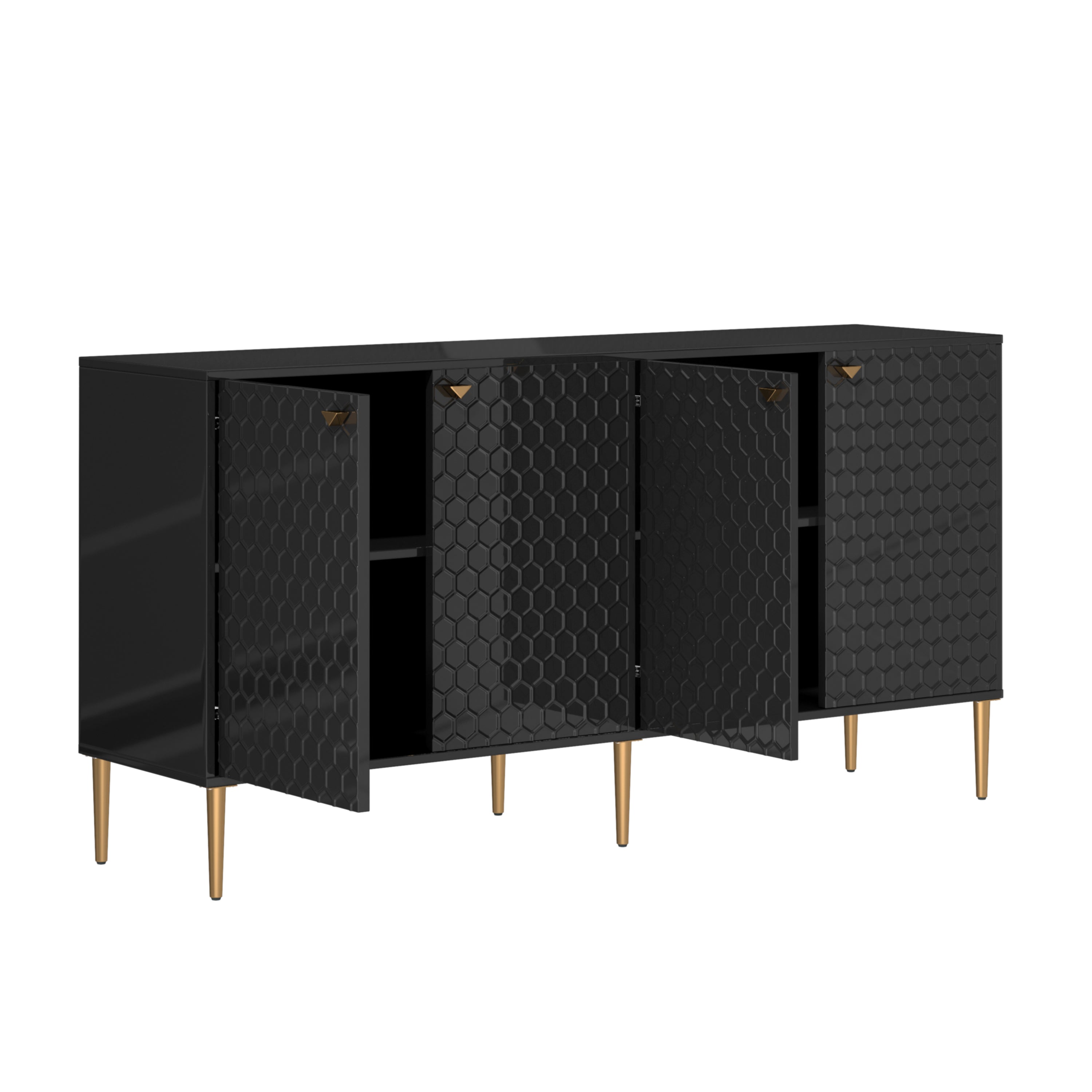 Alt View 8. Boyel Living - Boyel Living 4 Door Cabinet - Black.