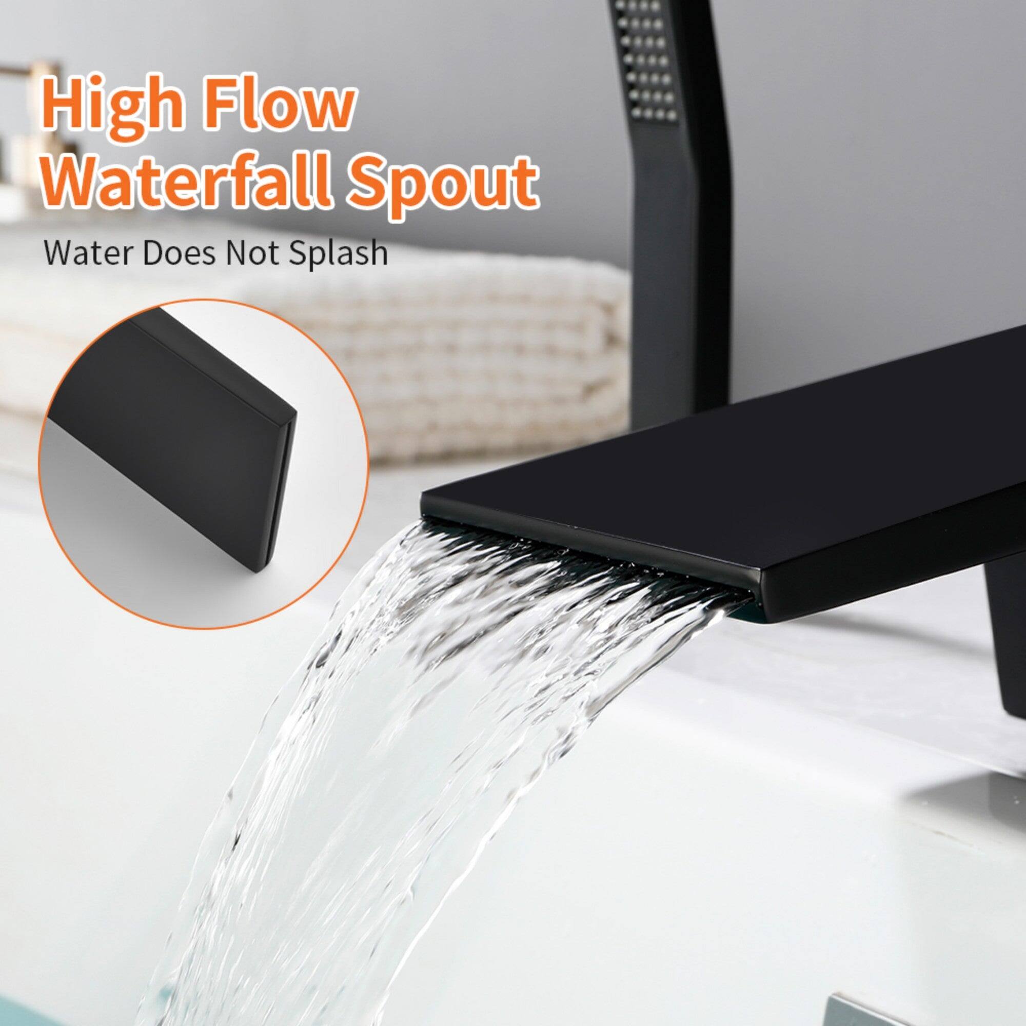 High Flow Waterfall Spout  
Water Does Not Splash