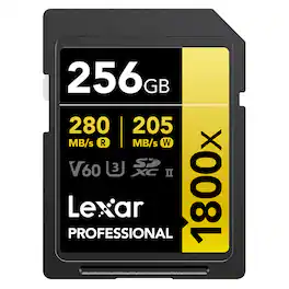 Lexar - GOLD Series Professional 1800x 256GB UHS-II SDXC Memory Card