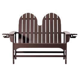 WestinTrends - St. Augustine Outdoor Patio 49" HDPE Adirondack Garden Bench - Dark Brown