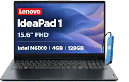 Lenovo - IdeaPad 1i 15IJL7 15.6" FHD Laptop - Intel Pentium N6000 - 4GB - 128GB eMMC - Numeric Keypad - Windows 11 Home in S mode - Abyss Blue