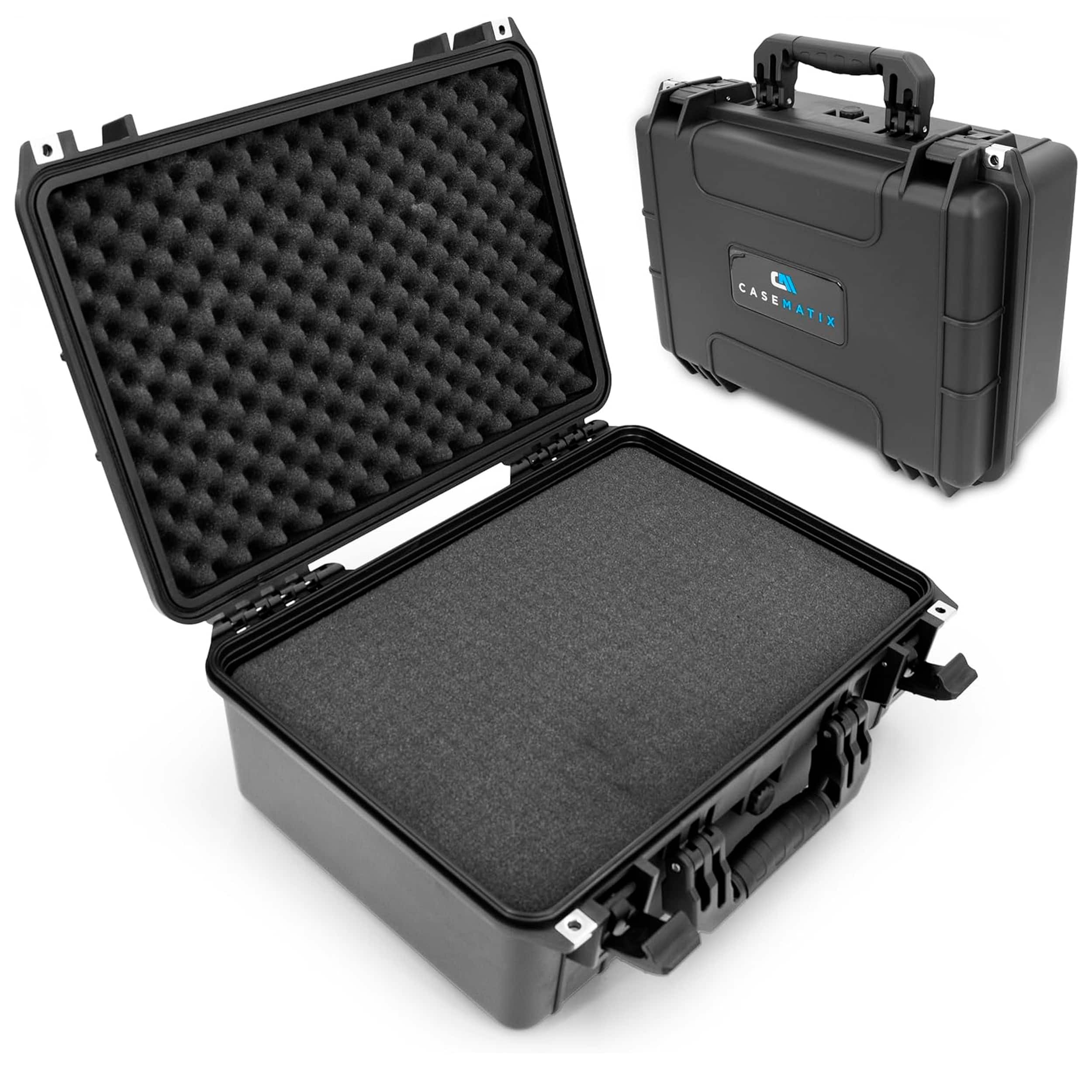 CASEMATIX - Heavy-Duty 18" Waterproof Hard Case w/ Pre-Diced Pluckable Foam – Secure Storage for Electronics, Tools & Gear