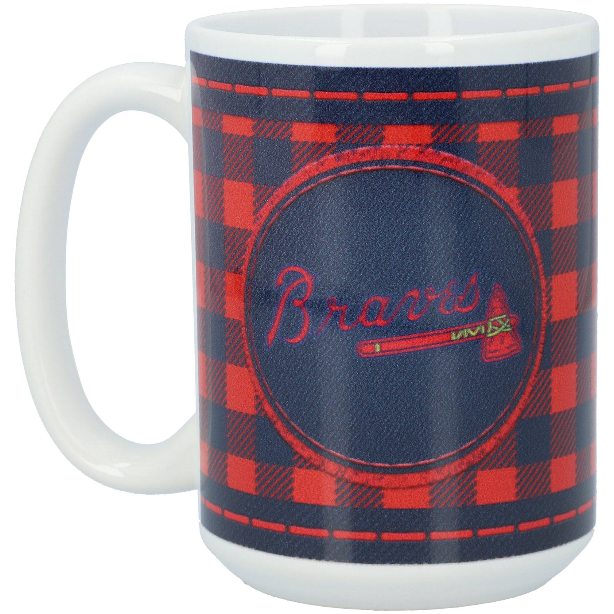 Alt View 1. The Memory Company - Atlanta Braves 15oz. Buffalo Plaid Father's Day Mug - Multicolor.