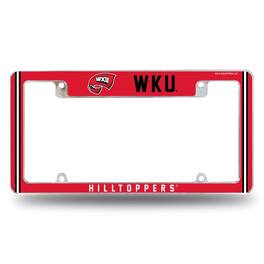 Rico Industries - Western Kentucky Hilltoppers Chrome Metal License Plate Frame with Full Frame Team Color Graphics - Multi