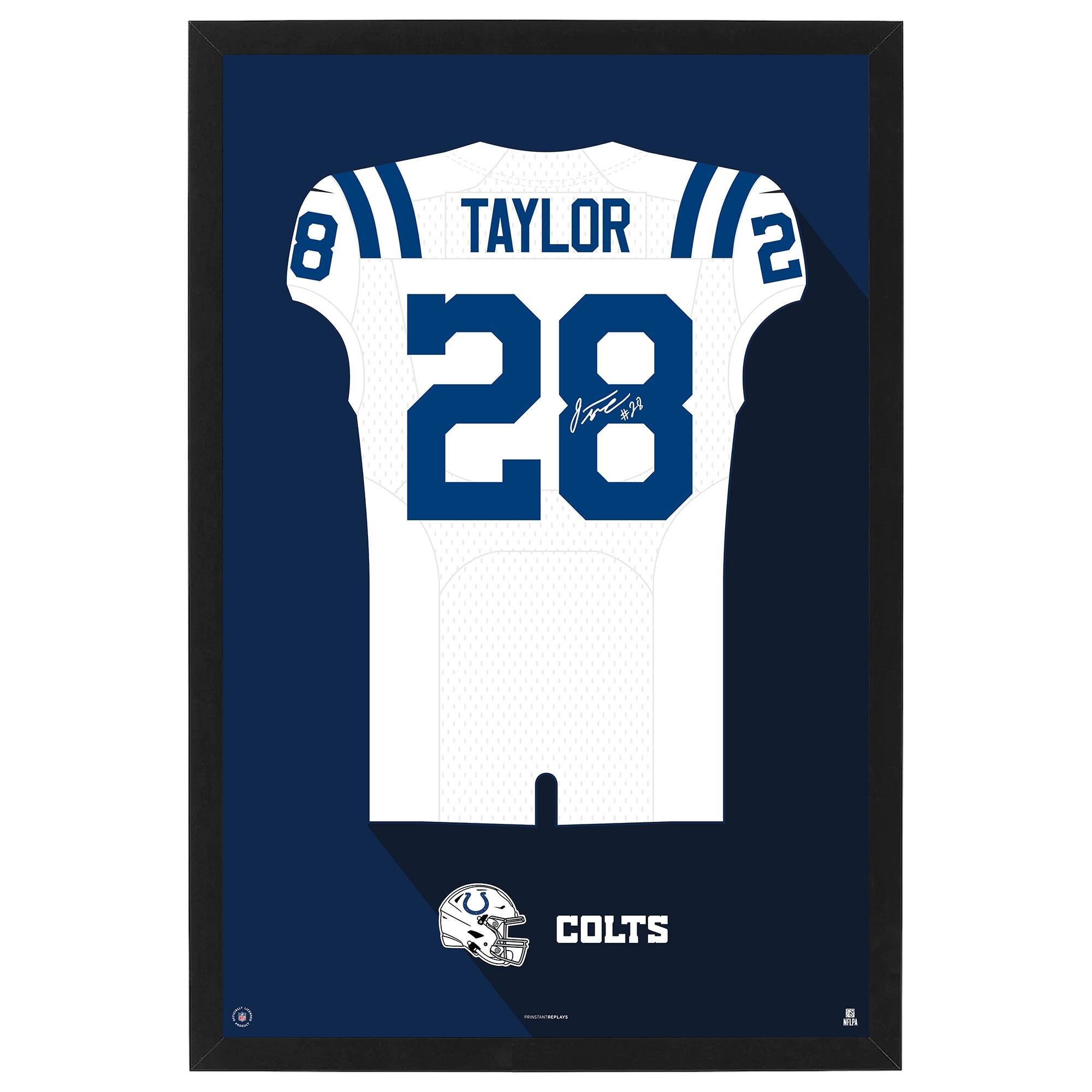 Jonathan Taylor Indianapolis Colts Away Jersey Framed Art Print