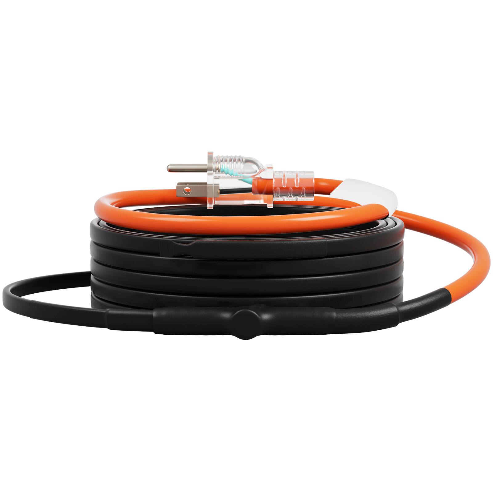 Alt View 5. VEVOR - Self-Regulating Pipe Heating Cable,15FT 5W/FT Heat Tape for Pipes Freeze Protection, Water Pipe Heat Cable with Built-in - Black;Orange.