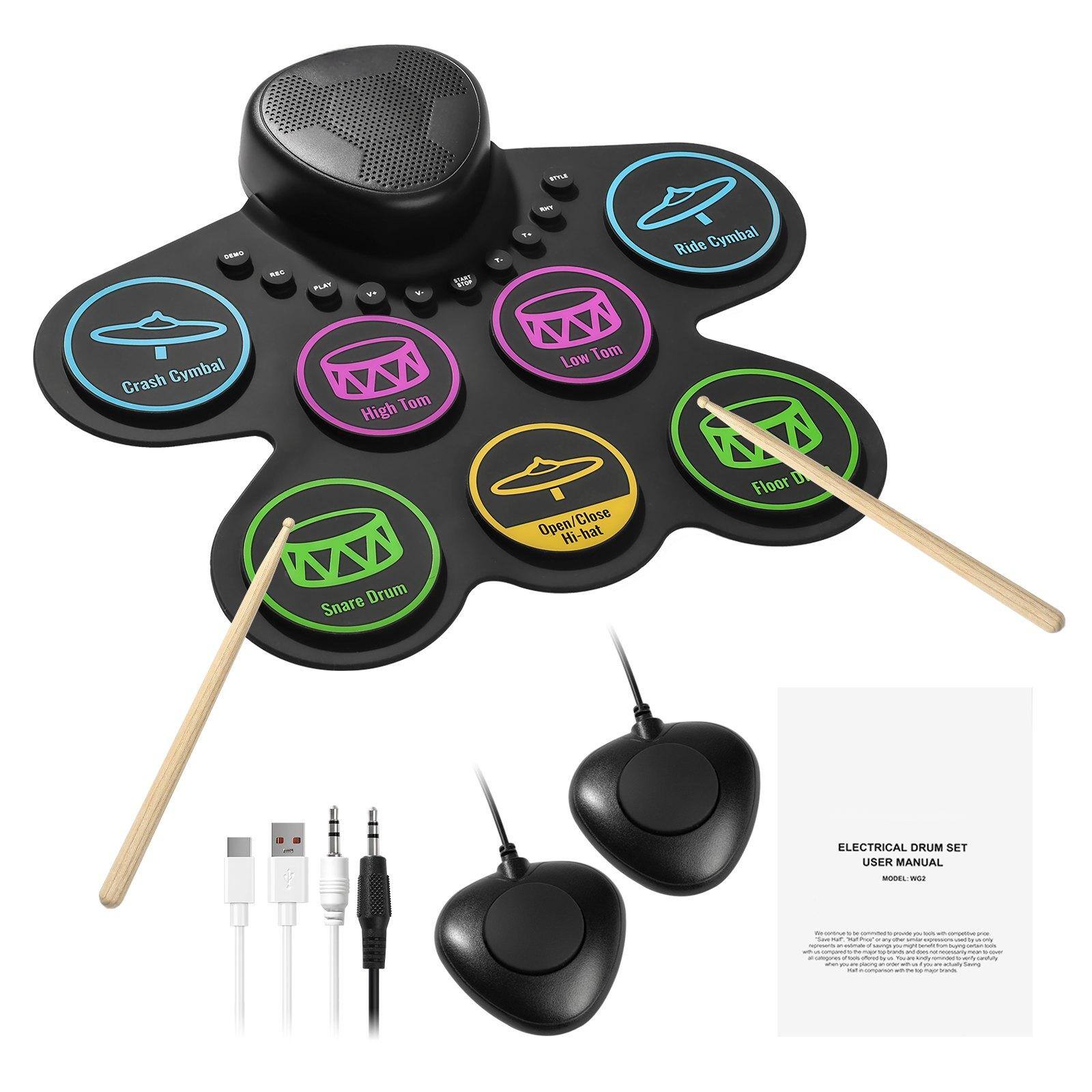 1. Ride Cymbal  
2. Crash Cymbal  
3. High Tom  
4. Low Tom  
5. Open/Close Hi-hat  
6. Floor Tom  
7. Snare Drum  

ELECTRICAL DRUM SET USER MANUAL  
MODEL: W02