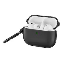 Front. Insignia™ - Silicone Case for Apple AirPods Pro 3 with 3-in-1 Cleaning Tool - Black.