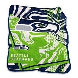 Logo Brands - Seattle Seahawks 50" x 60" Swirl Raschel Throw Blanket - Multicolor