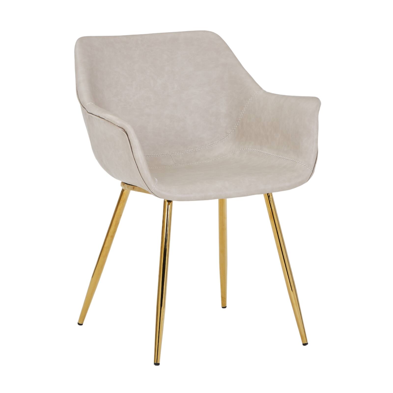 Alt View 7. LeisureMod - Markley 2-PCS Ergonomic Upholstered Leather Dining Chair - Modern Mid Century Industrial Kitchen Accent Chair - Light Grey.