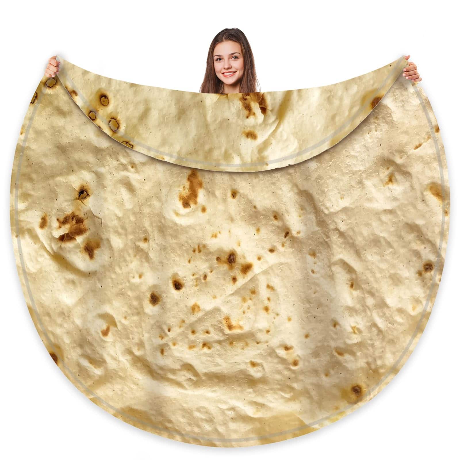 Fabibe - Pizza Blanket For Double Sided Adult Size Red Pepperoni Realistic Food Fleece Cheese Fluffy Throw Blankets Flannel - Yellow 60 inches